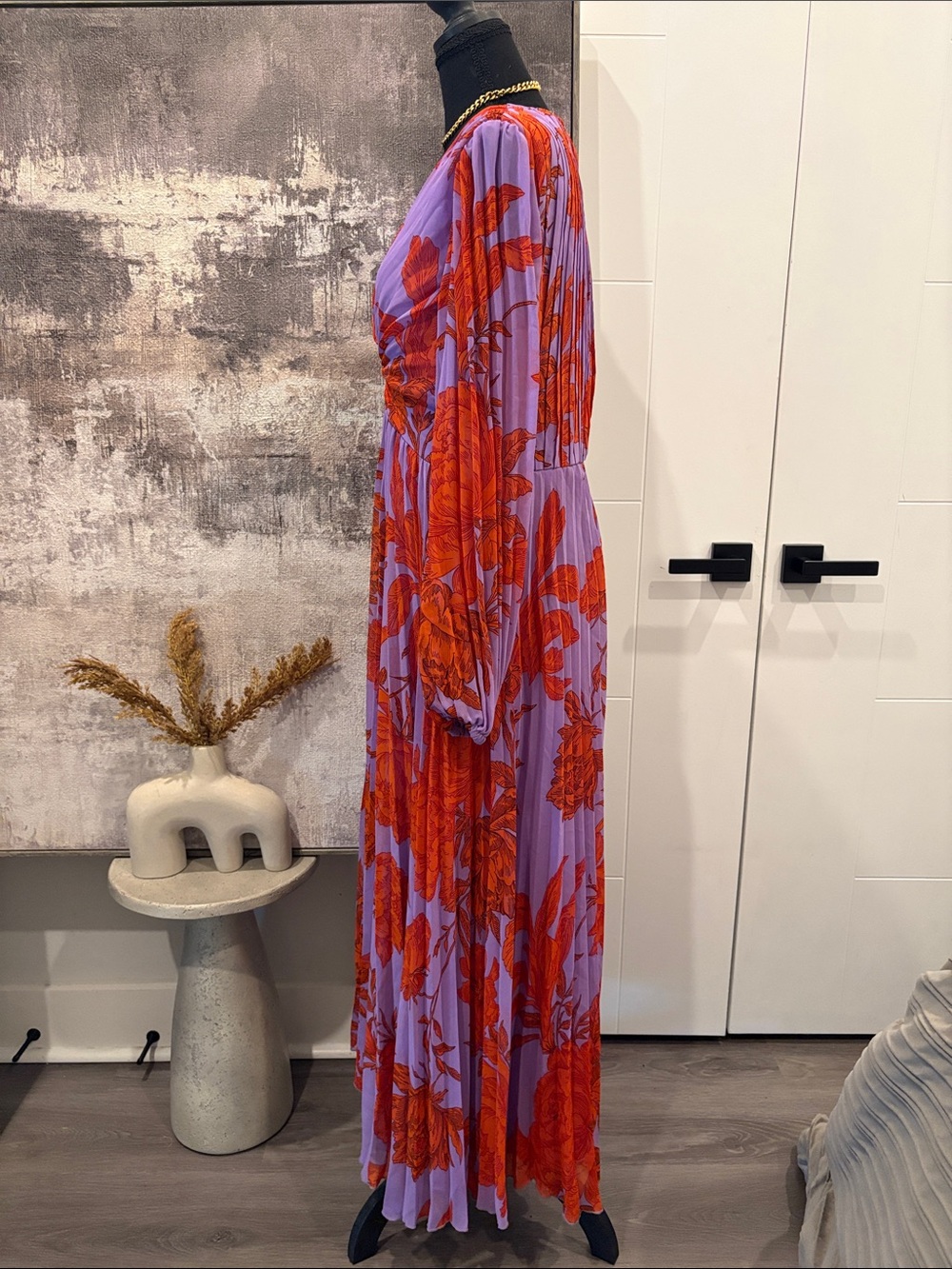 ASOS Lavender and Red Floral Twist-Front Maxi Dress - Picture 4 of 10